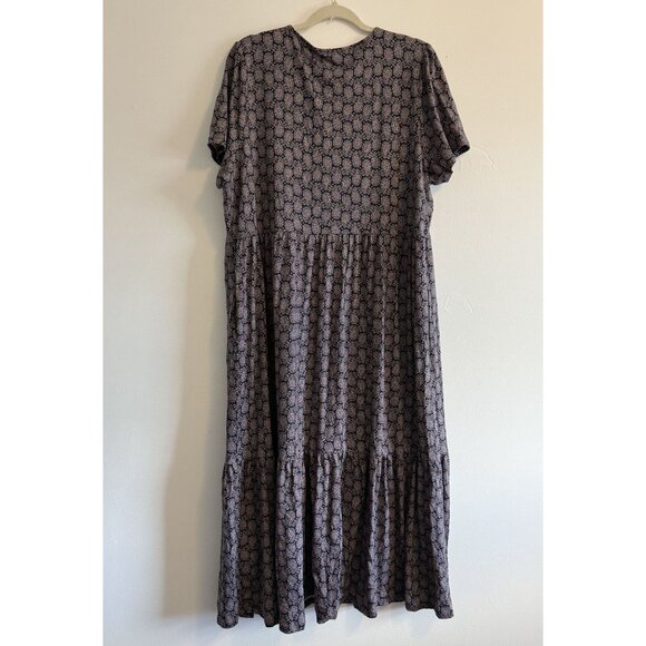 Boden Women's Emma Tiered Jersey Knit Midi Dress in Paisley French Navy Size 20 - Picture 8 of 8